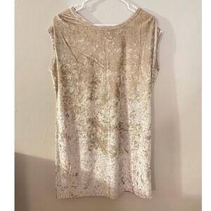 Knot Sisters Champagne Crushed Velvet Sleeveless Mini Dress Beige Medium 419D103
